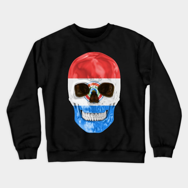 Paraguay Flag Skull - Gift for Paraguayan With Roots From Paraguay Crewneck Sweatshirt by Country Flags